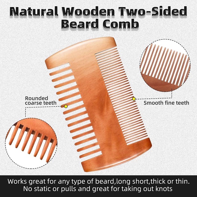Premium Natural Wood Beard Comb with Anti-Static Design and PU Carry Pouch – Compact Pocket Size for Men’s Hair Care (UK)  Facebook  Twitter  Pinterest