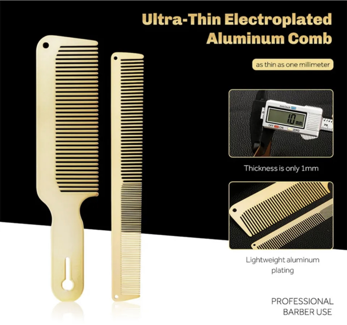 Metal Fx Barber Salon Hair CUTTING COMB Brush STEEL 0.1mm Utensil – Ultra Thin